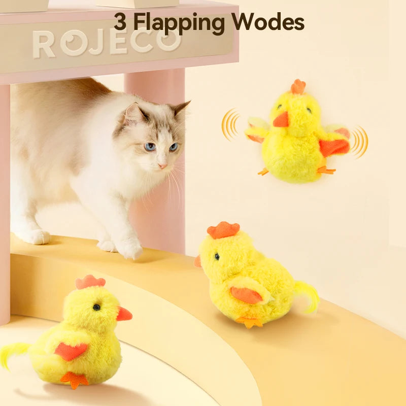 Interactive Remote Control Flapping Chick Cat Toy — Catnip Filled, Realistic Sound & Rechargeable