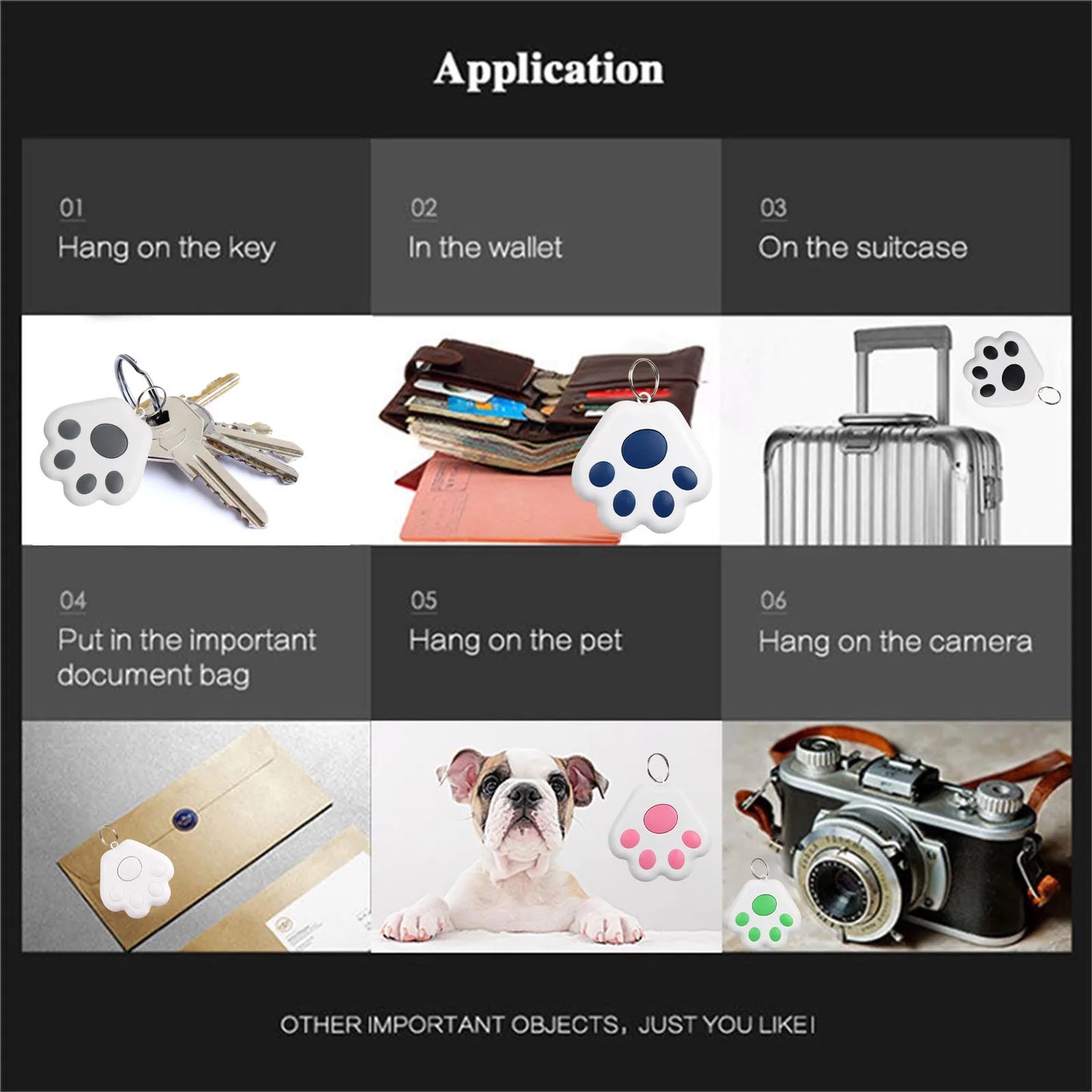 Dog Claw Bluetooth Anti-Lost Tracker Tag for Pets, Keys & Bags