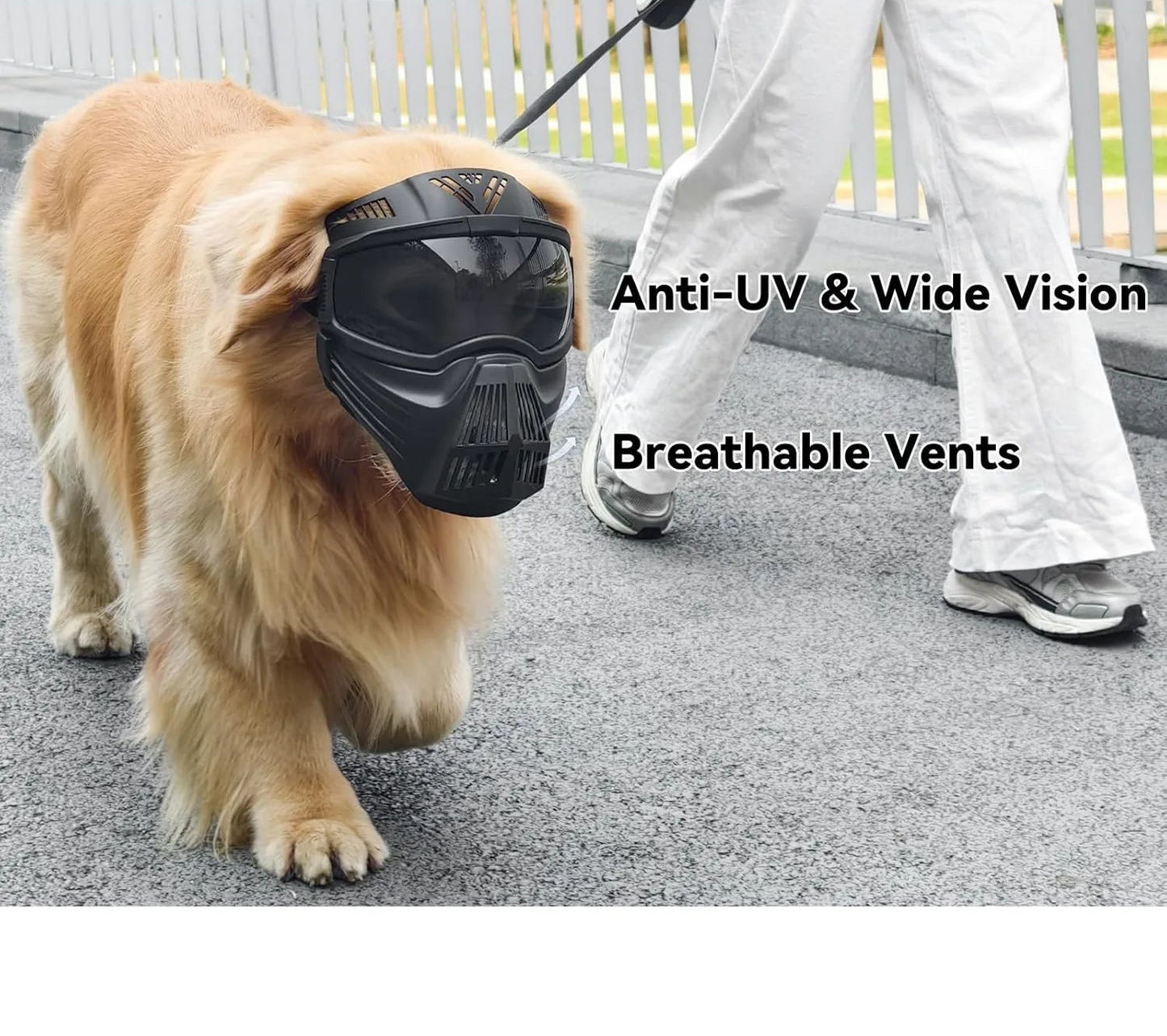 Lunettes pour chien avec écran facial – Masque réglable pour grandes races