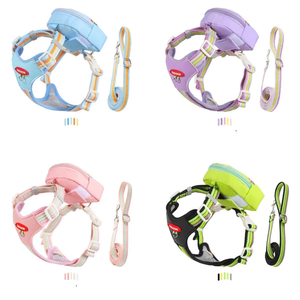 Dog Harness & Lead Set – Padded Vest Harness with Reflective Strips for Small & Medium Dogs