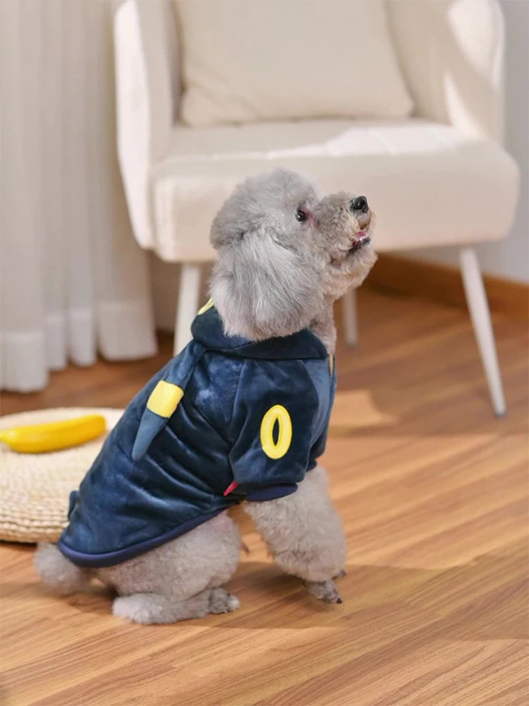 Eevee Anime Cosplay Dog Costume – Kawaii Plush Insulated Coat for Small Dogs