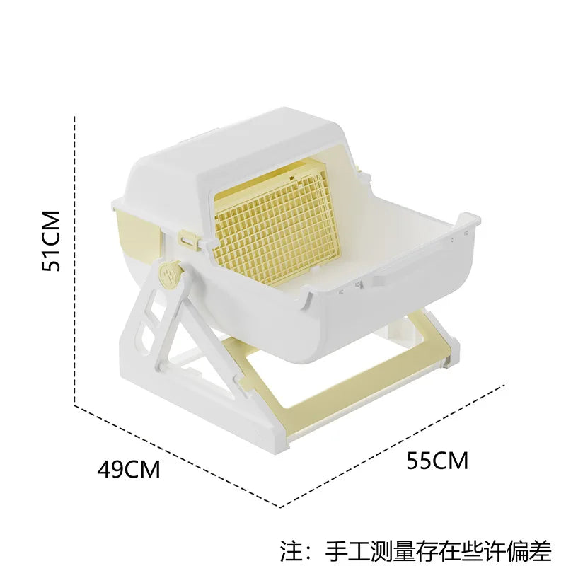 Enclosed Folding Cat Litter Box