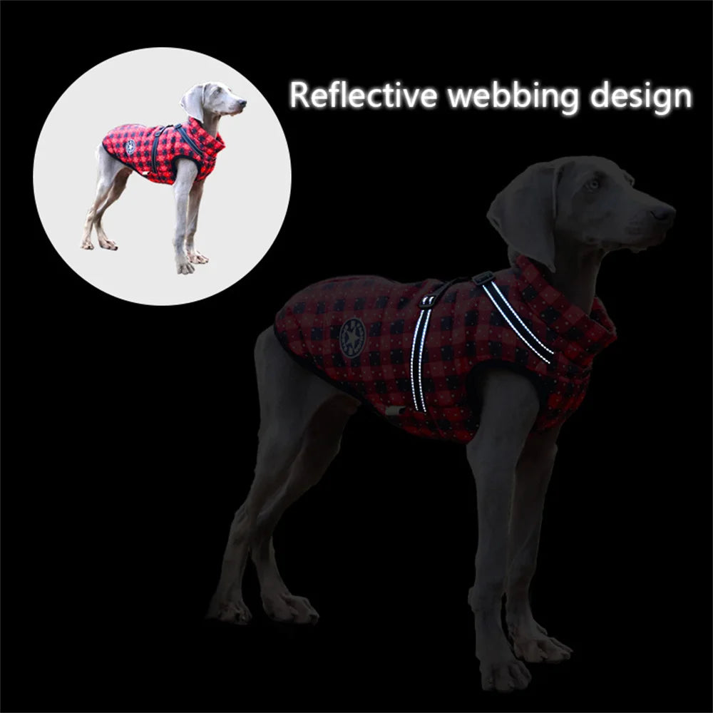 Reflective Fleece Dog Jacket with Integrated Harness