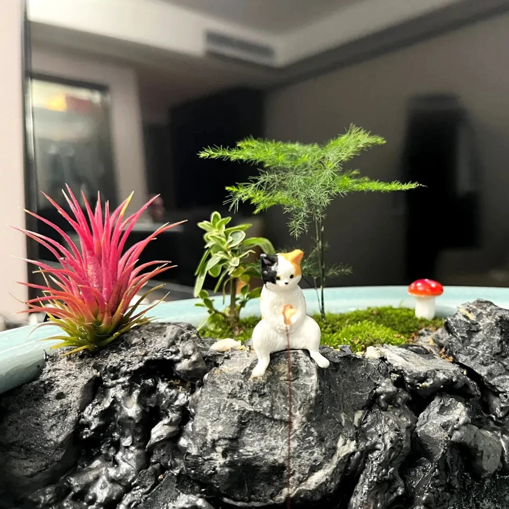 Fishing Cat Aquarium Decoration Ornament