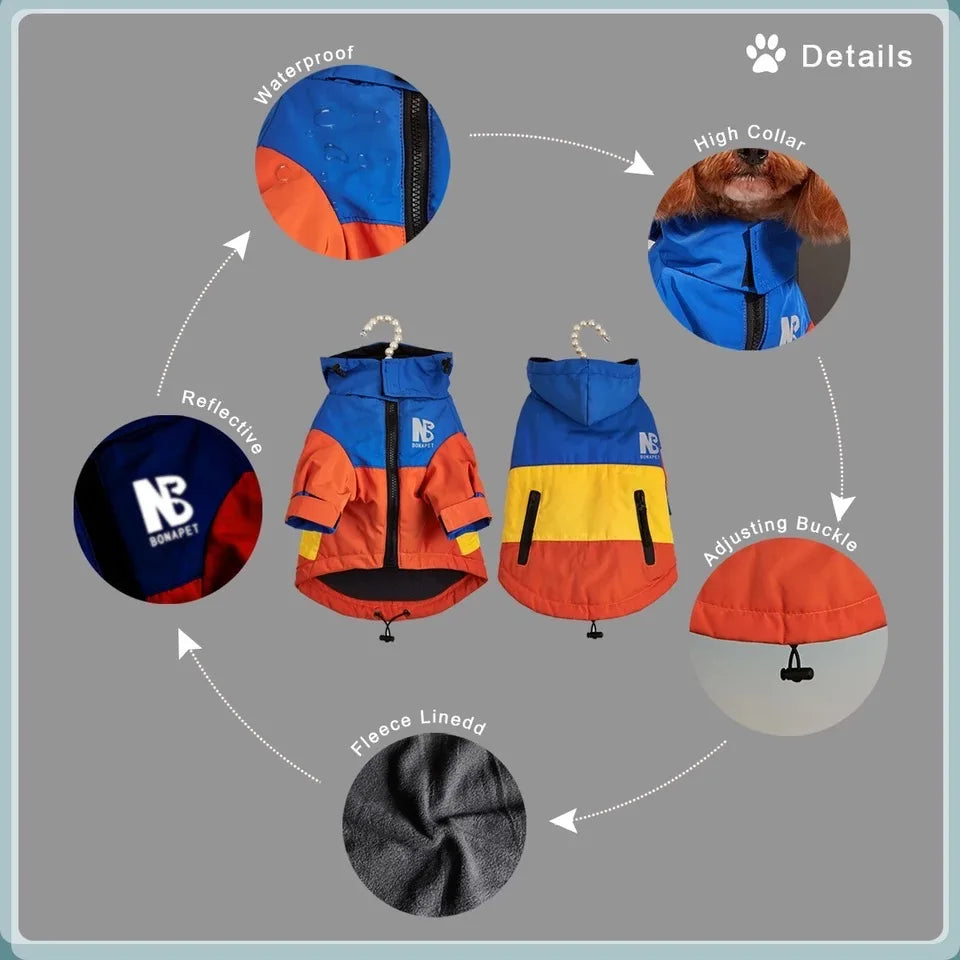 Waterproof Hooded Dog Raincoat & Sport Hoodie