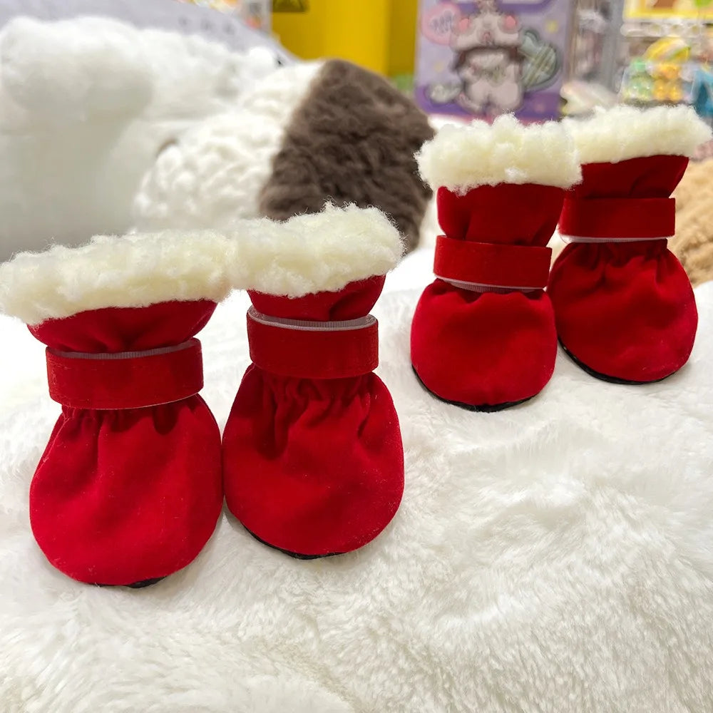 Bottes antidérapantes d'hiver pour chiens | Lot de 4 pour petits et moyens chiens et chats
