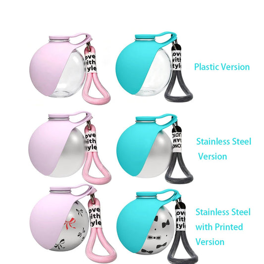 2-in-1 Dog Water Bottle with Foldable Silicone Bowl