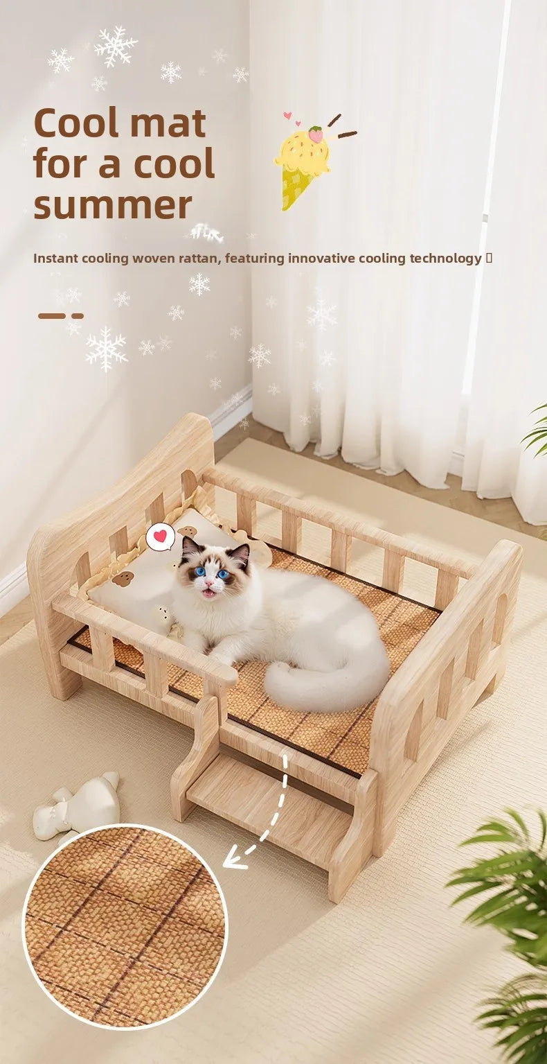 Solid Wood Pet Bed