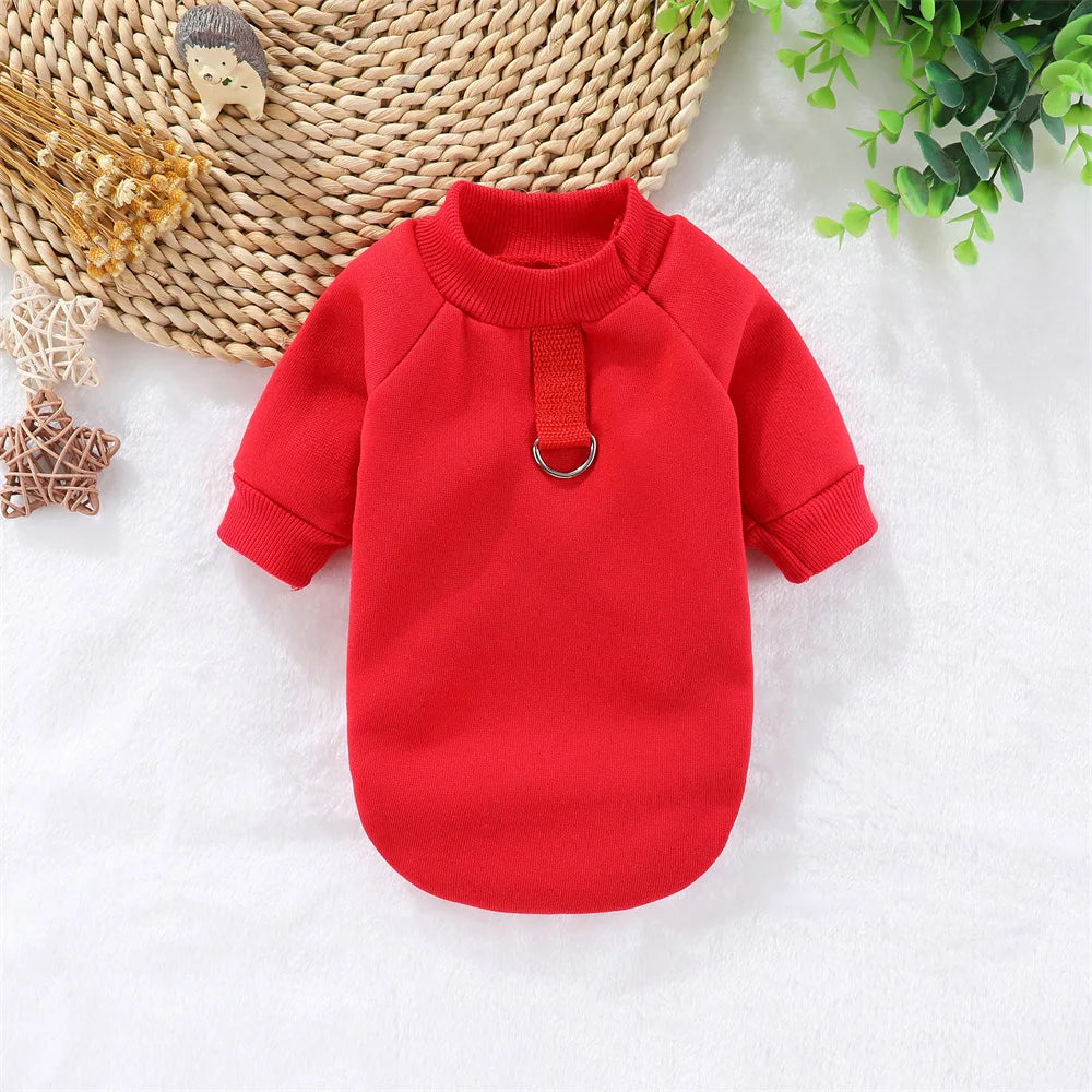 Round Neck Sweatshirt with Traction Ring for Small Dogs & Cats
