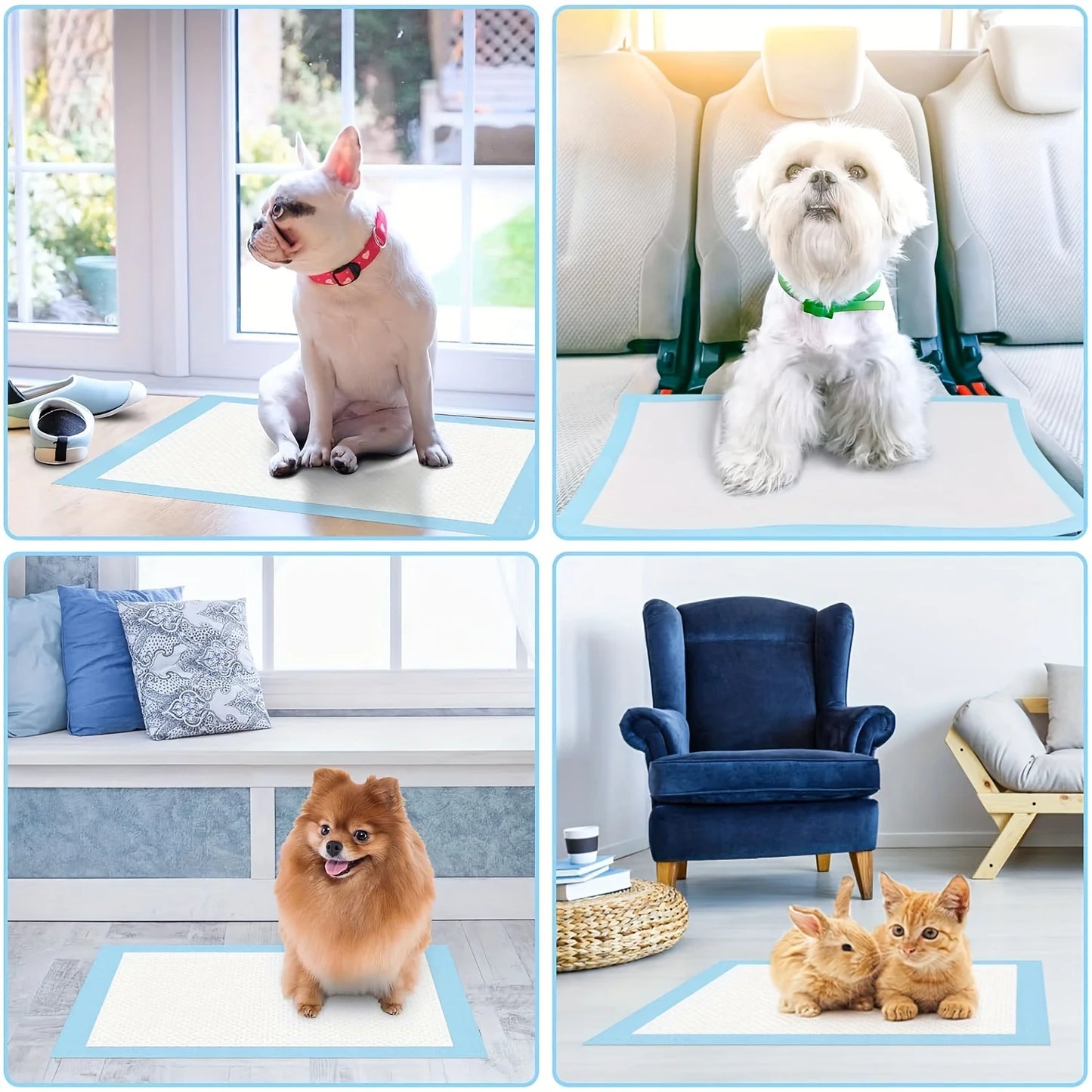 Alèses de propreté super absorbantes pour chiens - Épaisses (pack de 100/200)