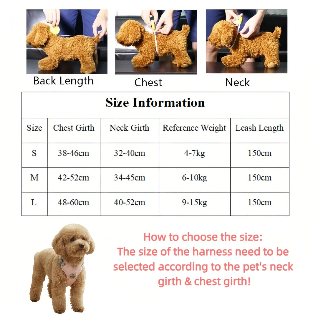 Harnais et laisse réfléchissants pour chien en forme de X | Gilet réglable à libération rapide pour petits et moyens chiens