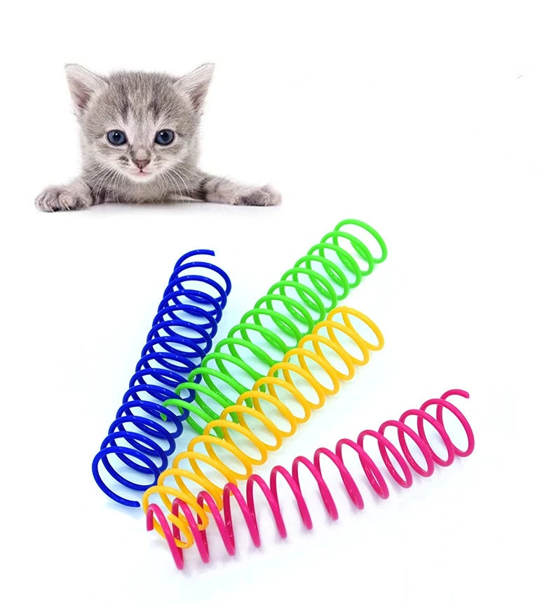 Colourful Spring Cat Toys - 4 Pack