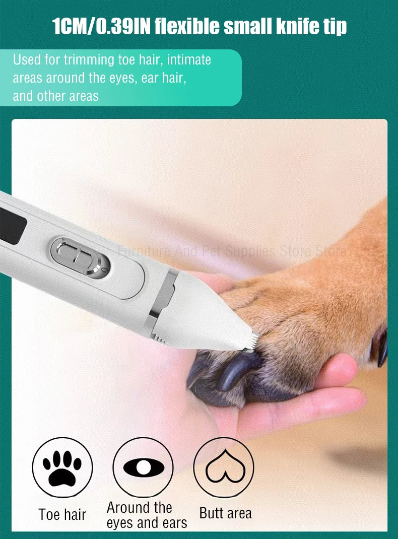 4-in-1 Cordless Pet Grooming Set with 4 Blades — Low Noise Rechargeable Clipper