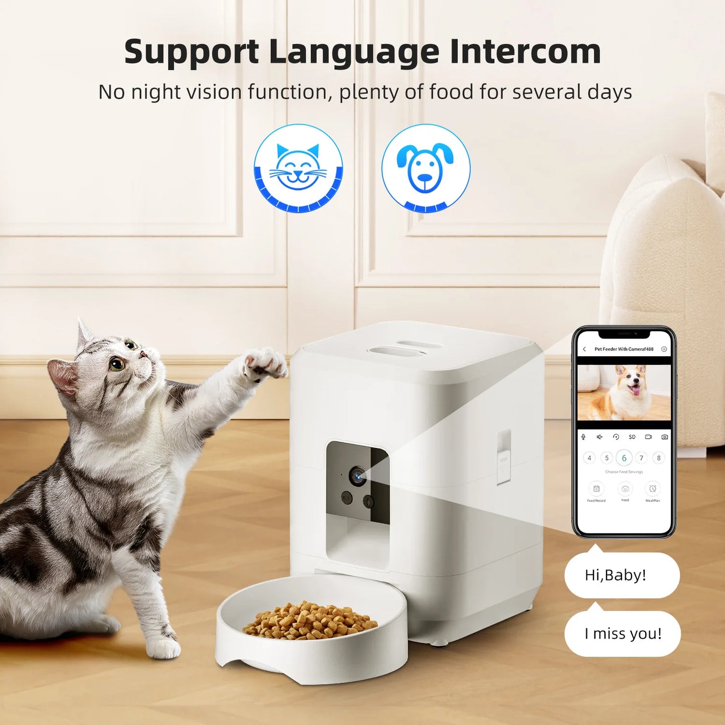 Fontaine à eau intelligente sans fil pour animaux de compagnie – Distributeur automatique par gravité de 3 L avec minuterie