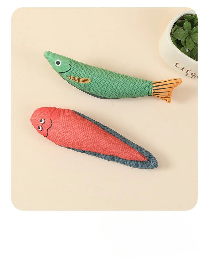 Interactive Plush Fish Cat Toy