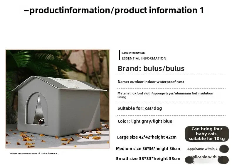 Foldable Pet Cave House for Cats & Small Dogs