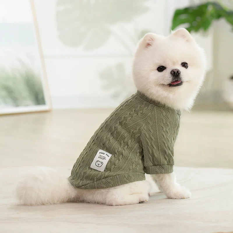 Knitted Dog Sweater for Autumn and Winter