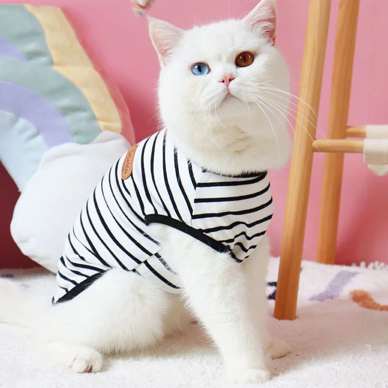 Classic Stripe Sleeveless Vest for Cats & Small Dogs