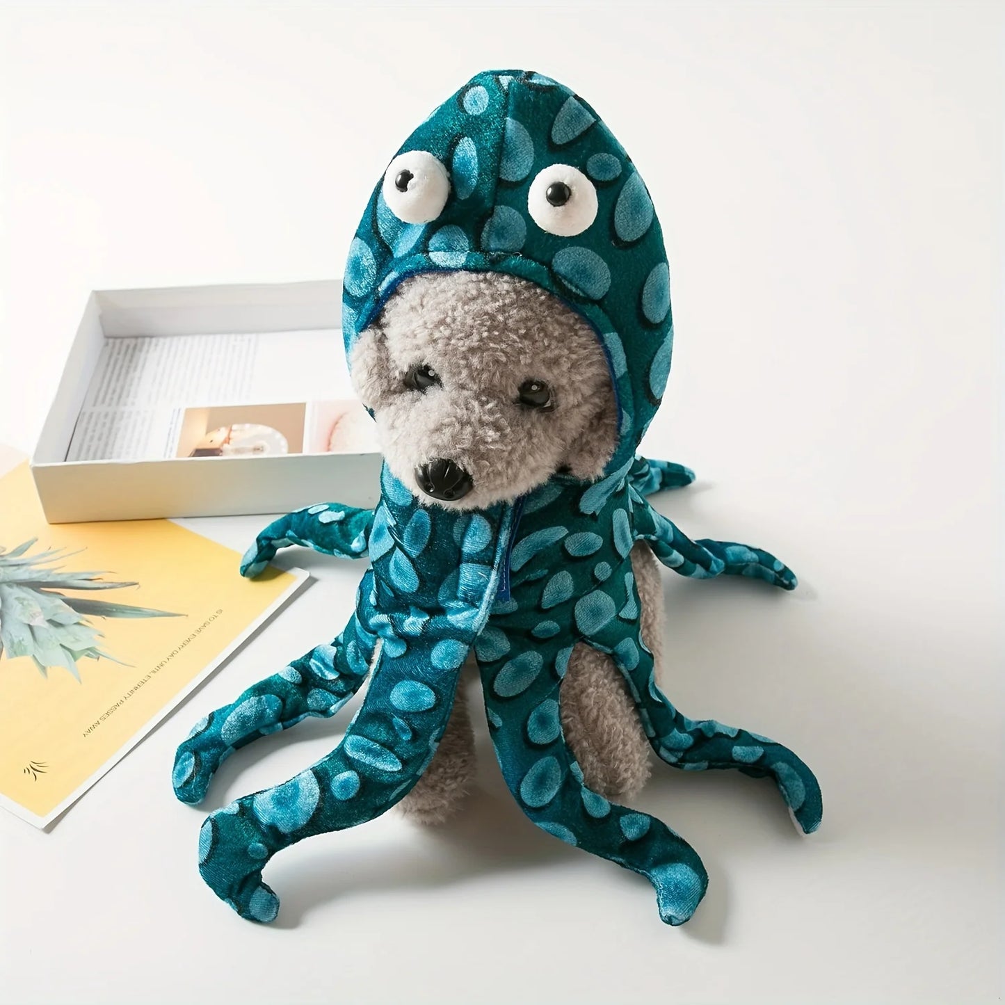 Octopus Hoodie Costume for Small Dogs & Cats — Warm Pajamas for Halloween & Christmas