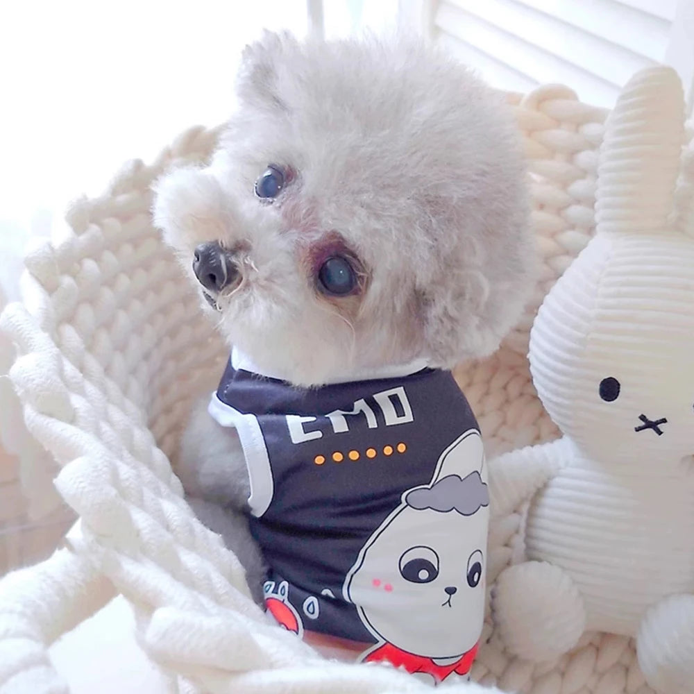 Cartoon Print Sleeveless Vest for Small Dogs & Cats