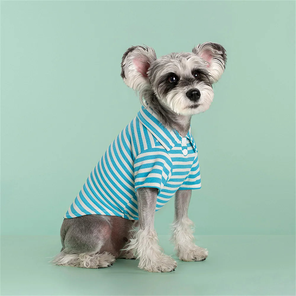 Striped Polo Shirt for Cats & Small Dogs