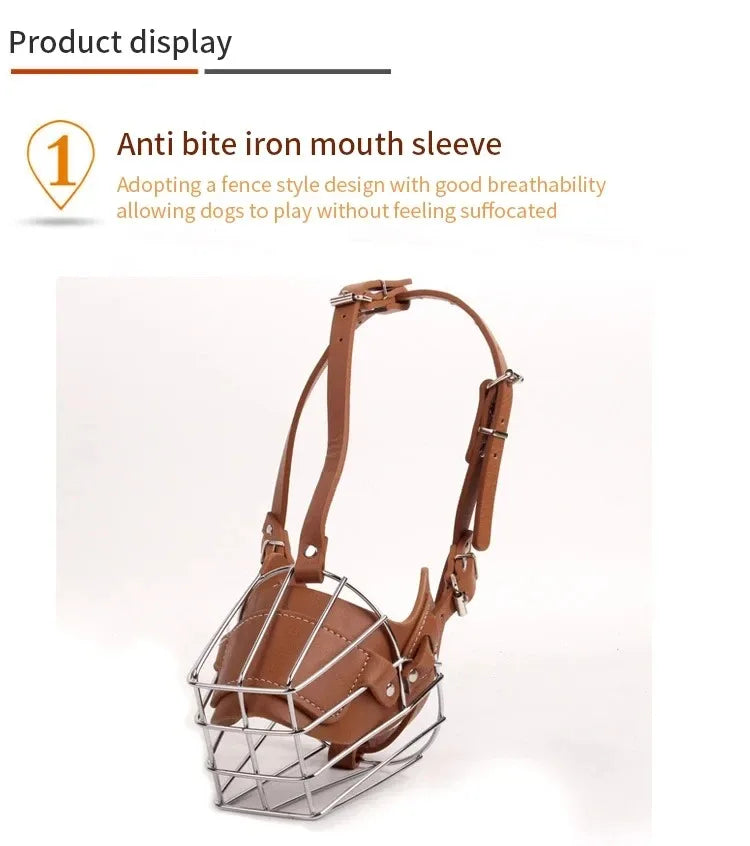 Adjustable Leather Dog Muzzle – Anti-Bite & Breathable
