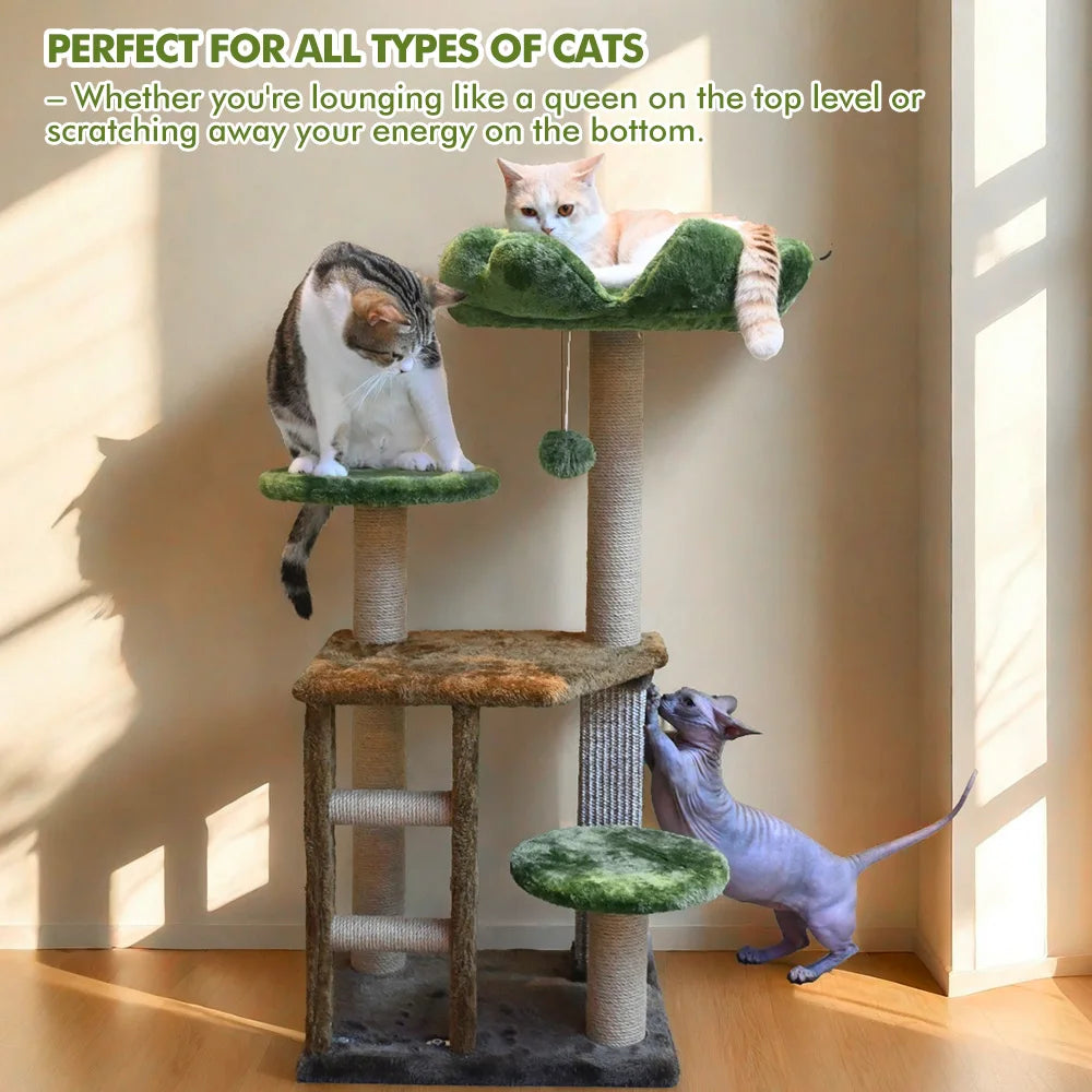 Multi-Tier Cat Tree with Scratching Post & Perch