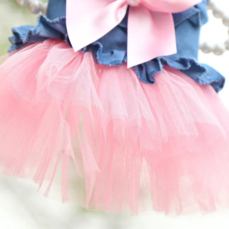 Denim Princess Dress for Small Dogs & Cats — XS to XXL
