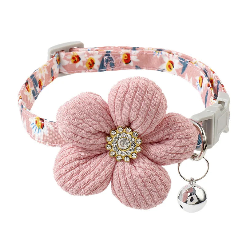 Adjustable Flower Collar Bandana for Cats & Small Dogs