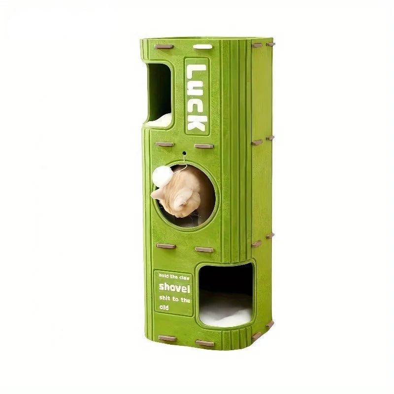 Tree-Shaped Cat Condo with Scratching Posts & Toys