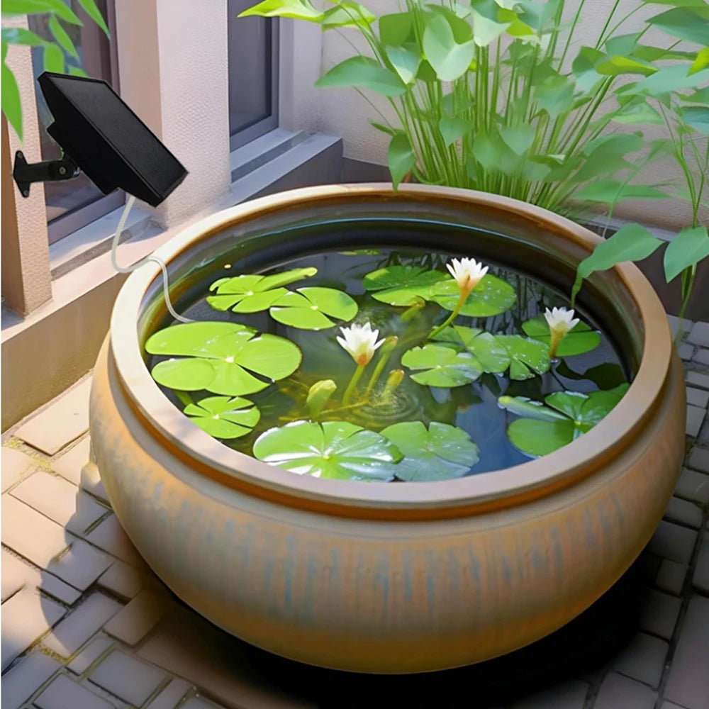 Solar-Powered Portable Aquarium Air Pump — Indoor & Outdoor Fish Oxygen Pump