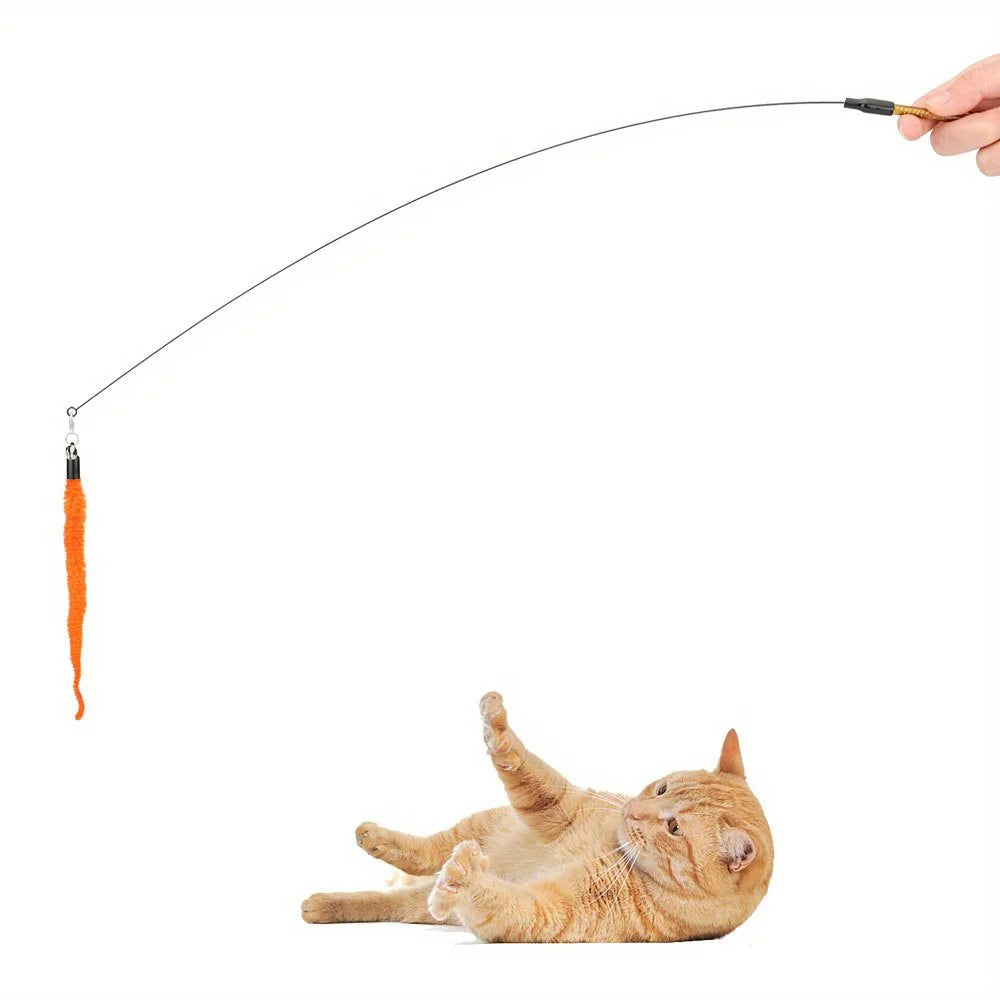 Lot de 10 têtes de rechange en peluche pour cannes à pêche pour chats