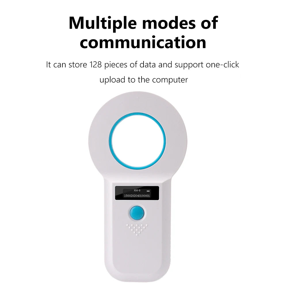 Handheld Pet Microchip Scanner | RFID & EMID Reader with OLED Display