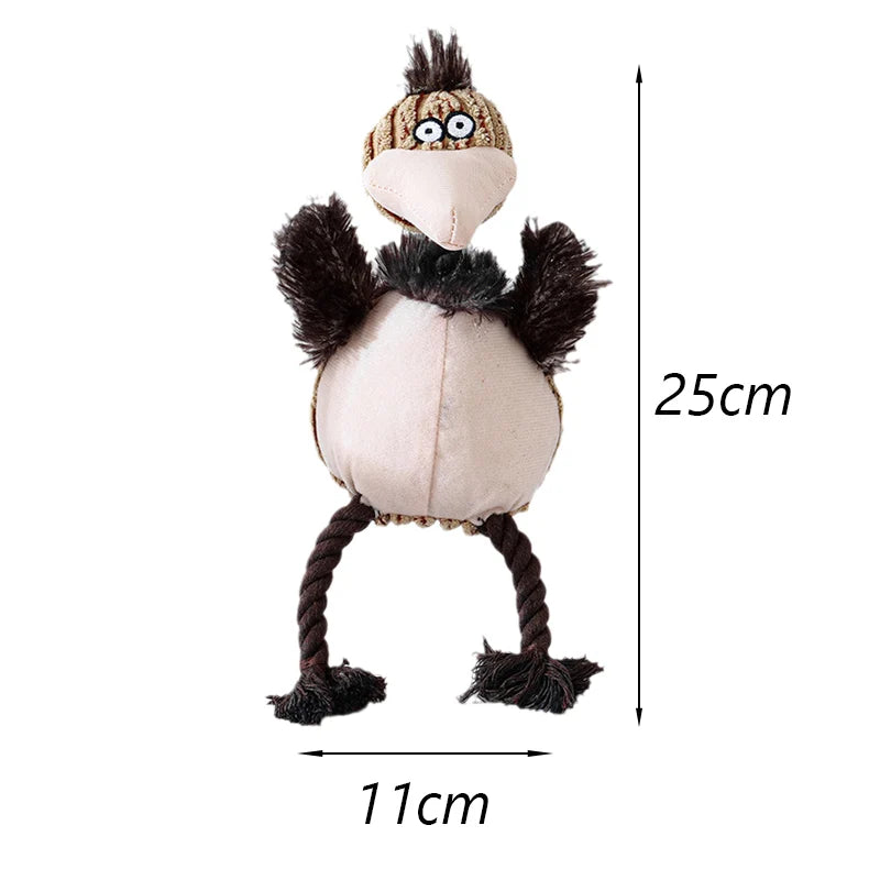 Animal Shaped Squeaky Fleece Chew Toy for Small Dogs