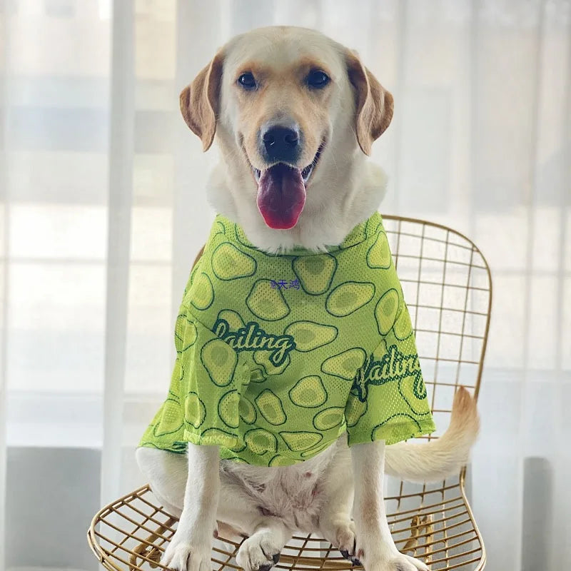 Cartoon Print Dog Cooling Vest Shirt | Soft Summer Top for Medium & Large Dogs
