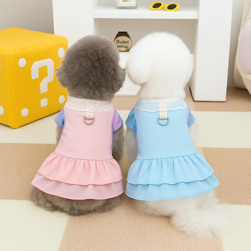 Robe et jupe rafraîchissantes en soie glacée pour petits chiens et chats