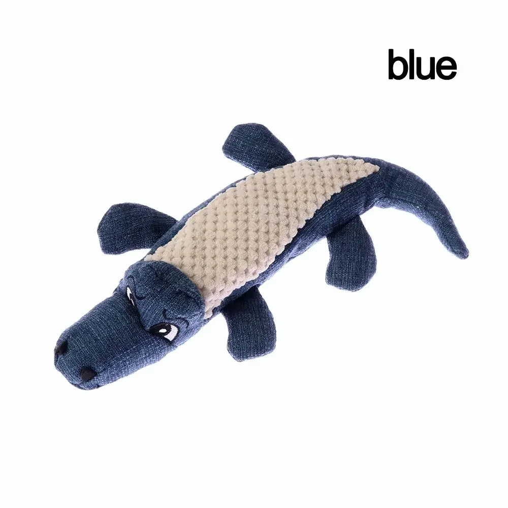Squeaky Plush Crocodile Chew Toy for Dogs