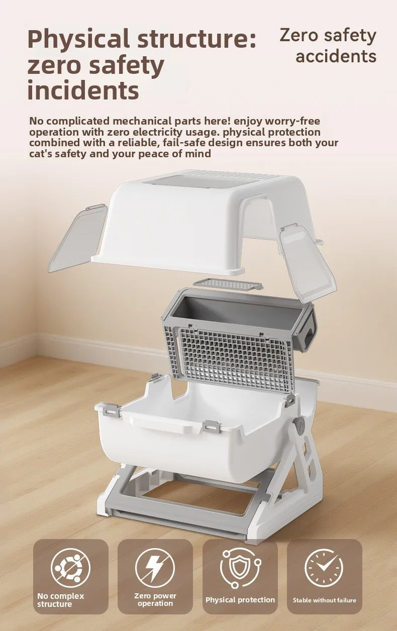 Enclosed Folding Cat Litter Box