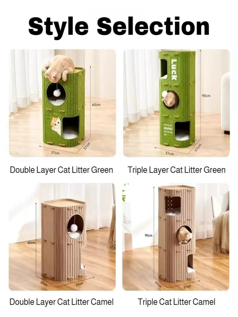 Multi-Layer Cat Tree Tower with Enclosed Sleeping Nest