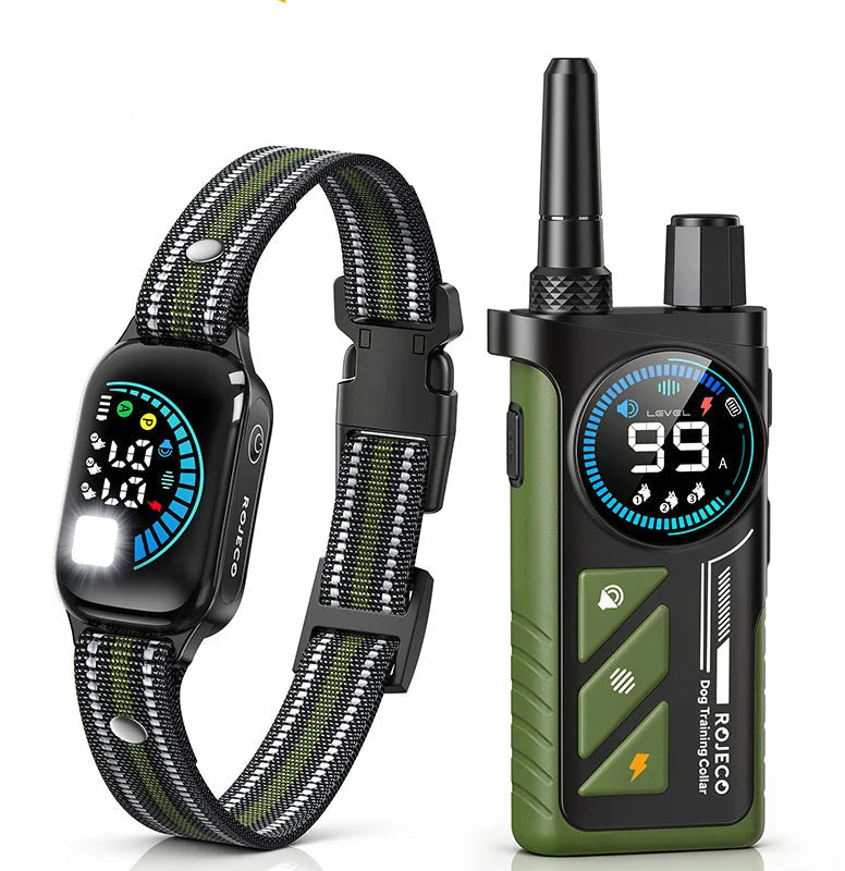 Collier de dressage pour chien avec télécommande 1000m, vibrations et anti-aboiements