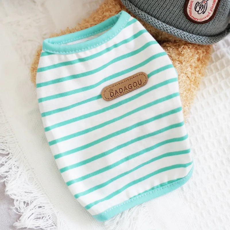 Classic Stripe Sleeveless Vest for Cats & Small Dogs
