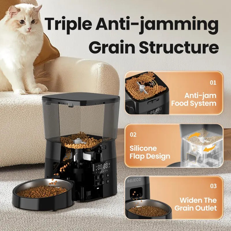 Distributeur automatique de croquettes pour animaux de compagnie version bouton, accessoires de distributeur de nourriture intelligent pour chats et chiens, nourriture sèche