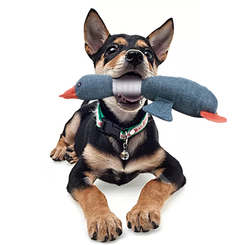 Duck Chew & Molar Toy for Dogs — Linen & Down, 25–34 cm