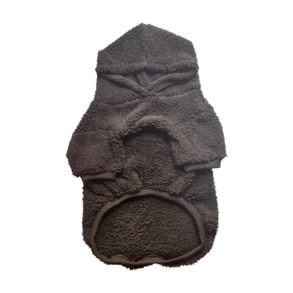 Plush Fleece Dog Hoodie | Soft Warm Winter Outdoor Coat for Medium & Large Dogs