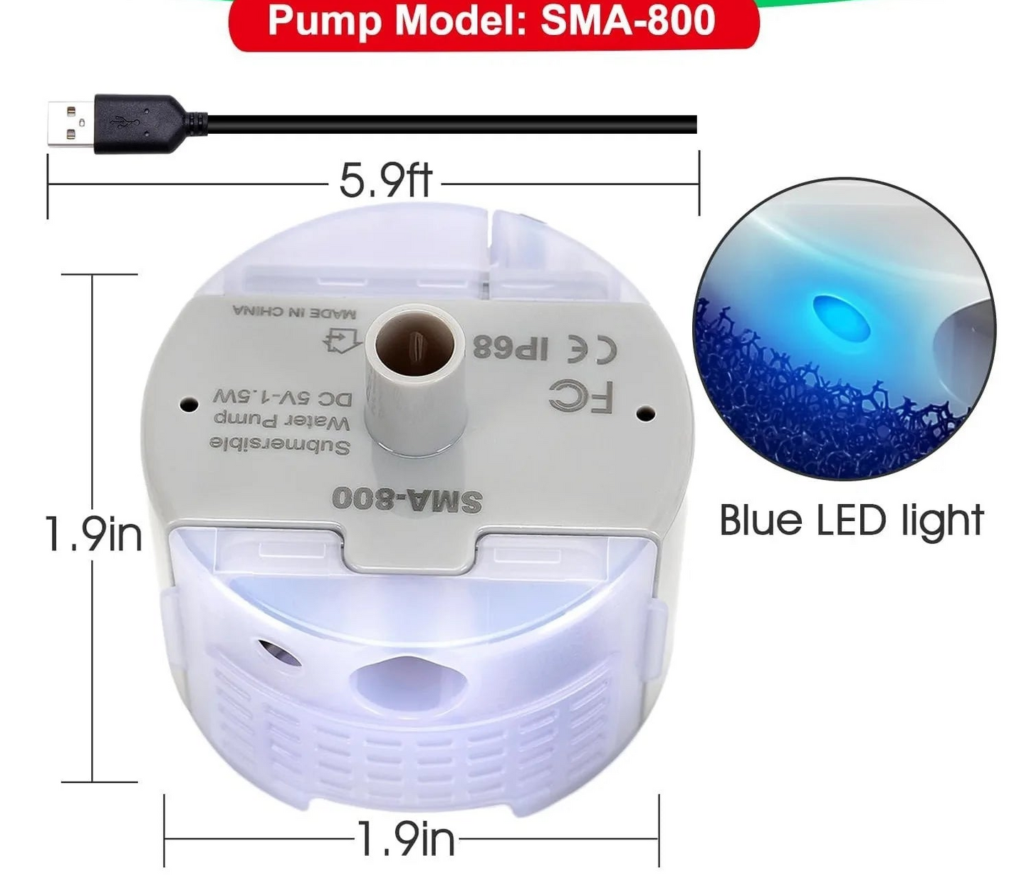 Cat Water Fountain Pump Replacement - SMA-800 Submersible Motor