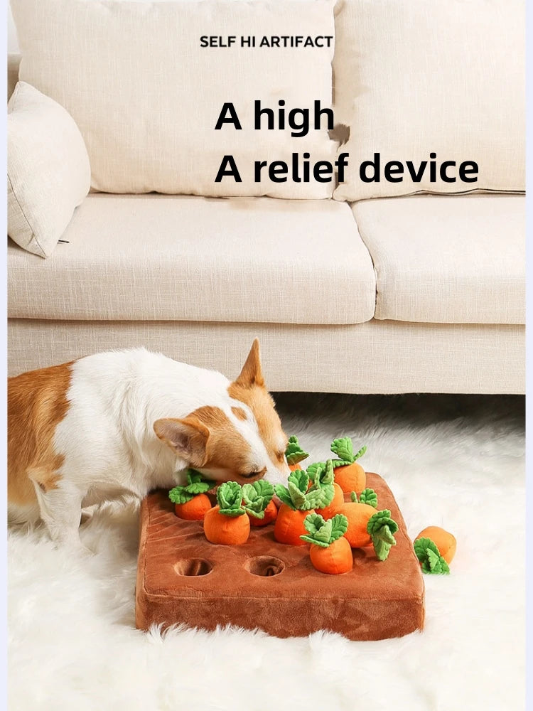 Carrot Plush Dog Puzzle & Nosework Toy