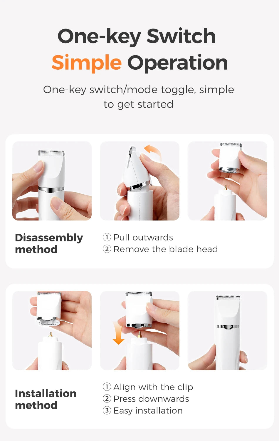 4-in-1 Electric Pet Grooming Clipper Kit
