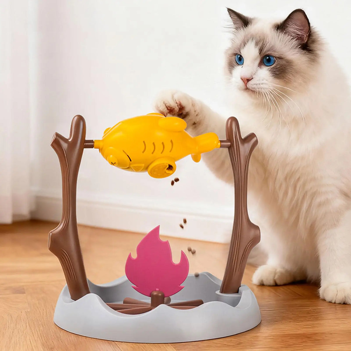 Rotating Cat Treat Dispenser & Puzzle Feeder