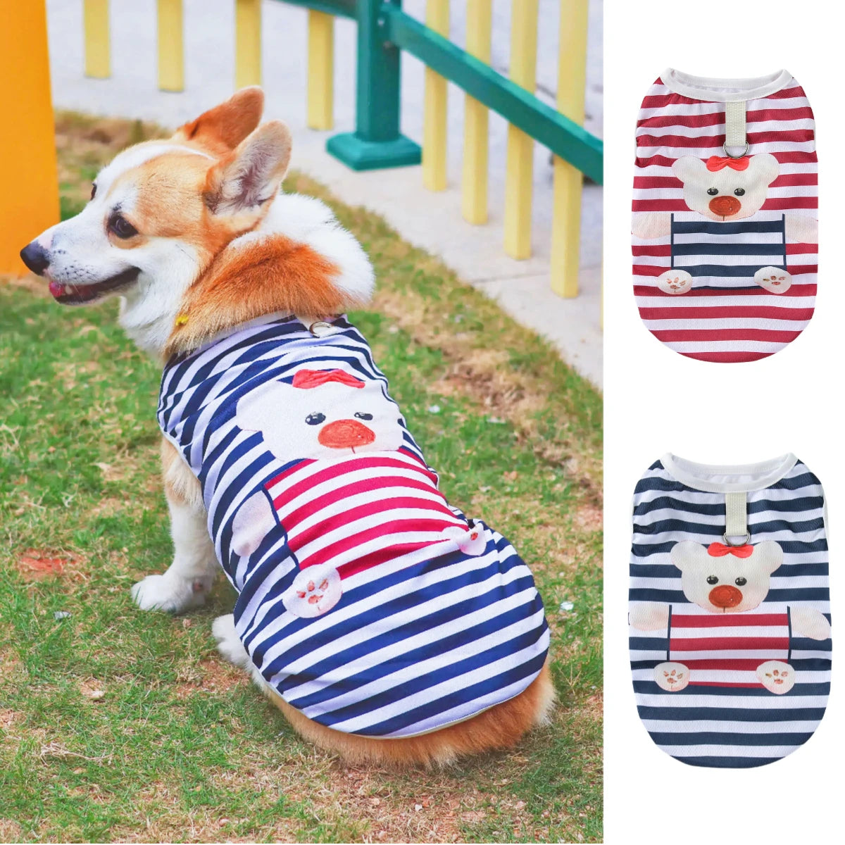 Striped Summer Cooling Vest Shirt for Dogs | Casual Breathable Top for Small to Large Breeds