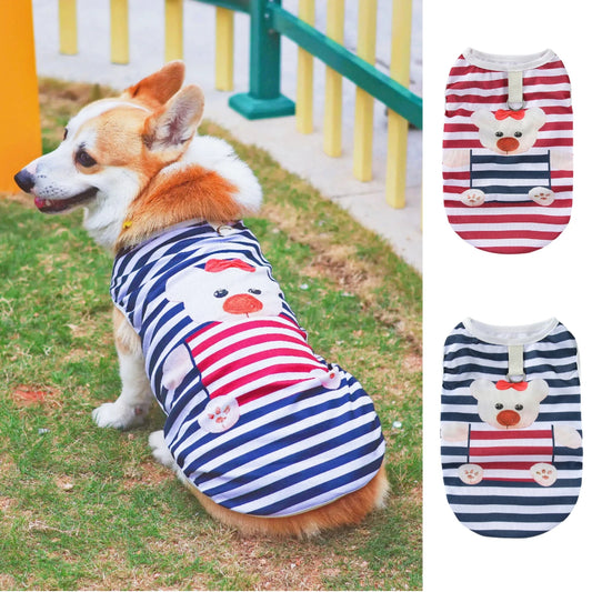 Striped Summer Cooling Vest Shirt for Dogs | Casual Breathable Top for Small to Large Breeds